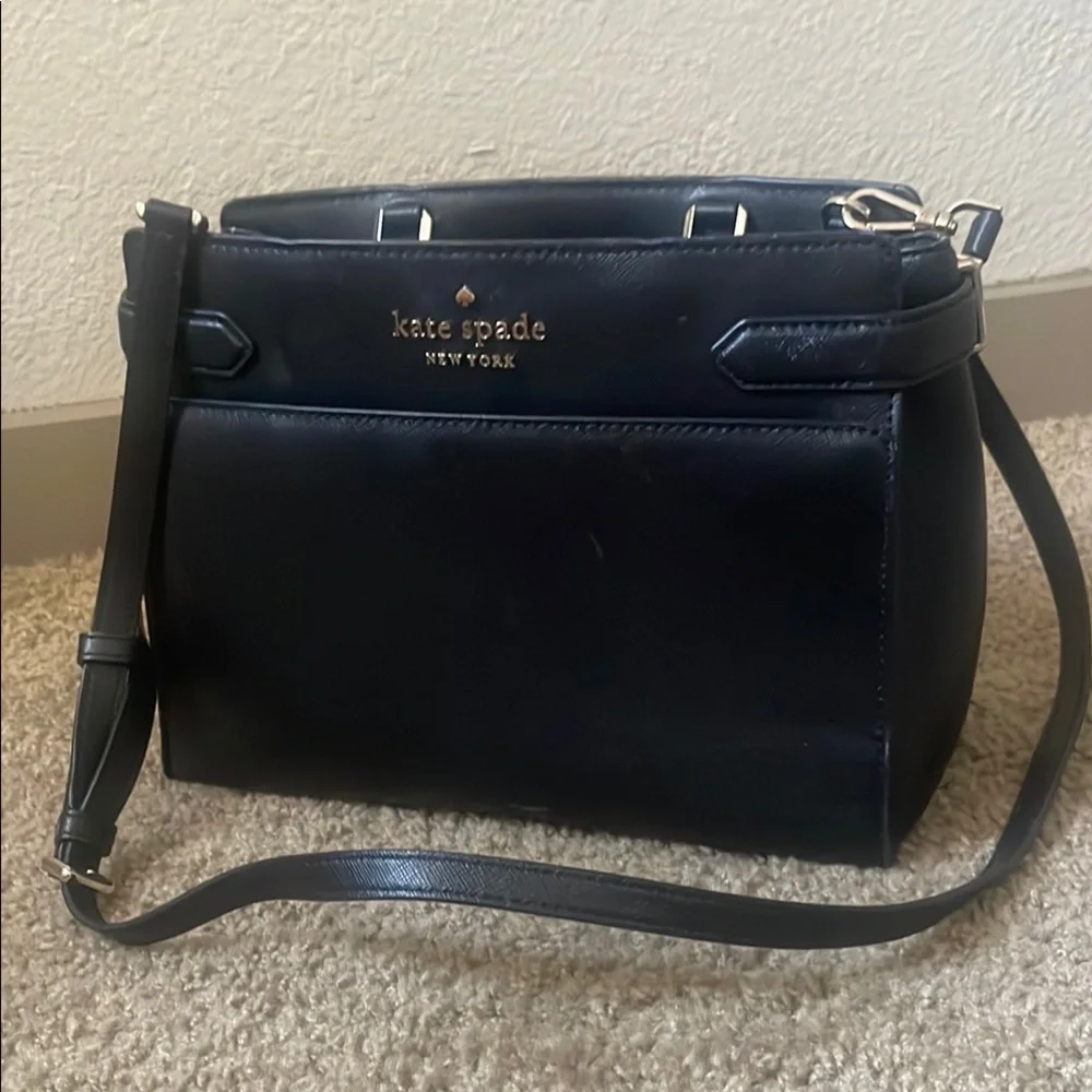 Kate Spade Black Crossbody Bag Madison Medium Satchel Bag - Picture 2 of 7